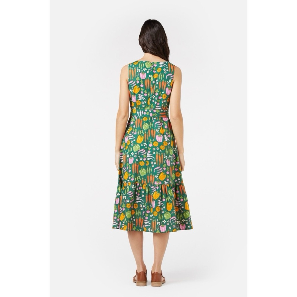 NWT Princess Highway Veggies Patch Garden Carrots Bellpepper Print Midi Dress 4​ - Picture 11 of 12
